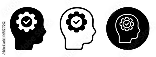 Human Mind Icon Collection Glyph & Mixed Style