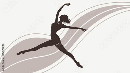 Elegant Ballerina Dancing Silhouette Illustration