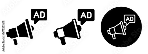Advertising Icon Collection Glyph & Mixed Style