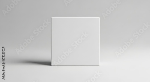 Blank White Box Mockup on Neutral Background for Packaging Design