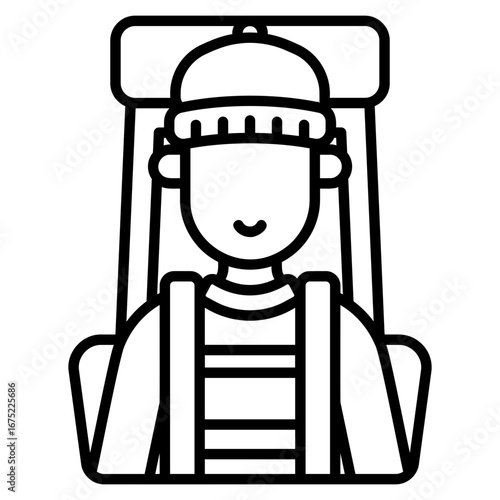 Hiker Man vector icon. Adventure icon line style. perfect use for logo, presentation, website, and more. modern icon design outline style 