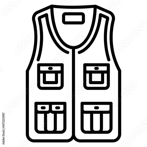 Vest vector icon. Adventure icon line style. perfect use for logo, presentation, website, and more. modern icon design outline style 