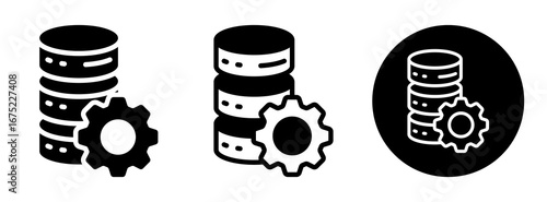 Database Management Icon Collection Glyph & Mixed Style