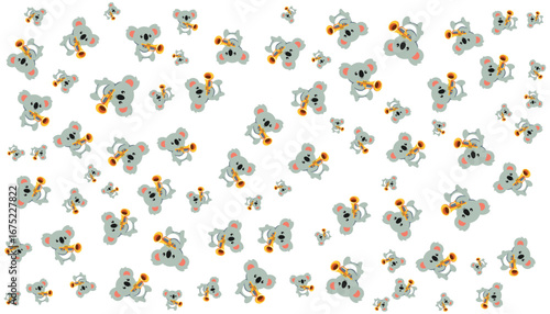 Wallpaper Mural Trumpet Koala Random Pattern Vector Torontodigital.ca