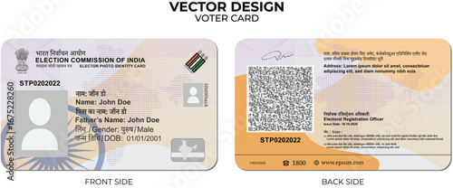 Editable Indian Election Commission Voter ID Card Template – EPIC Vector EPS