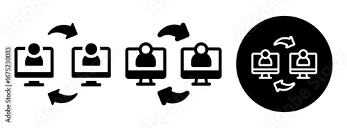 Peer To Peer Icon Collection Glyph & Mixed Style