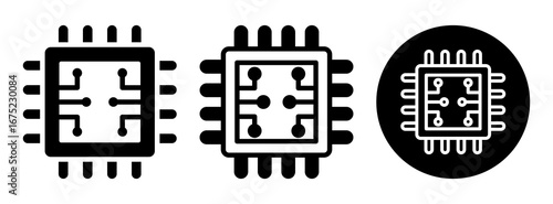 Cpu Icon Collection Glyph & Mixed Style