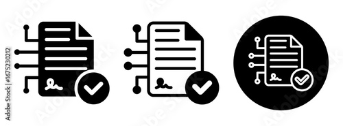 Smart Contracts Icon Collection Glyph & Mixed Style