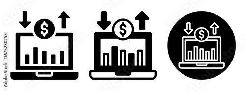 Online Trading Icon Collection Glyph & Mixed Style