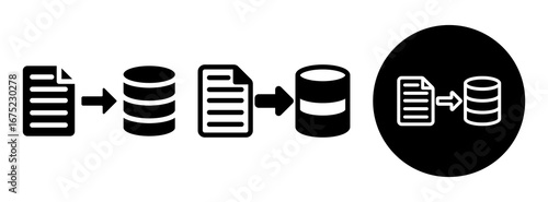 Data Transfer Icon Collection Glyph & Mixed Style