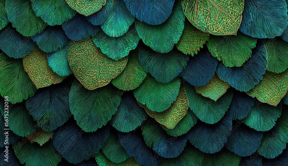 Obraz premium Close-up view of overlapping, textured scales