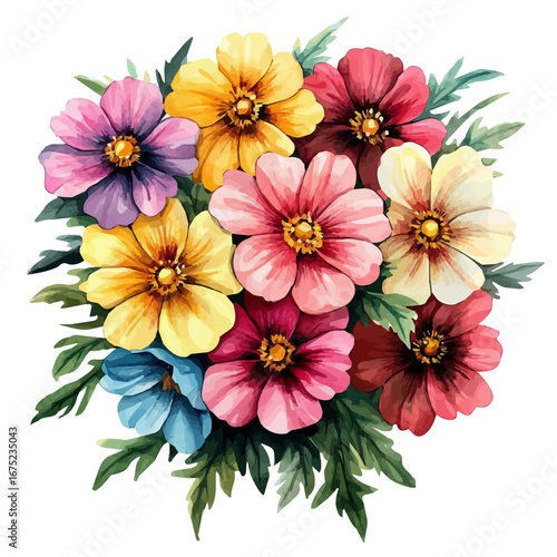 watercolor vector of Spring Equinox Floral Celebration, isolated on a white background.