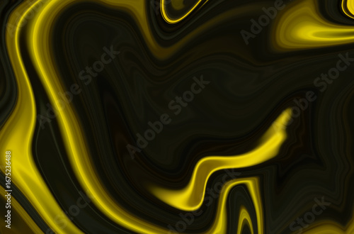 Illustration black yellow pattern surface graphic, marble ink colorful texture abstract background. for magazine, fabric silk and do floor ceramic counter tile natural for interior decoration design.