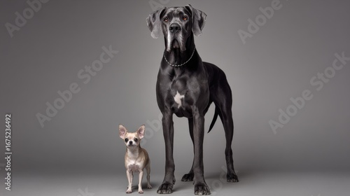 A Great Dane and a Chihuahua show an incredible difference in size