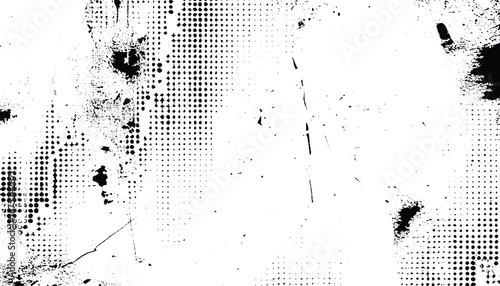 Abstract design with halftone dots background and texture background with a distressed design this vector design are dirty and scratches frame. Dust particle and dust grain texture .	
