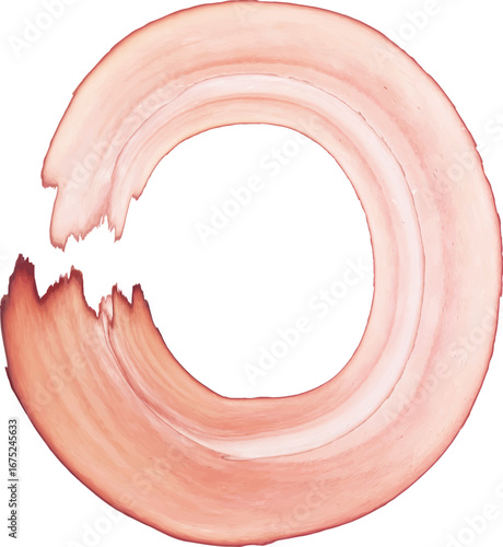 number 0 Paint brush stroke, handwritten watercolor brush stroke number zero, paint brush number vector..eps10