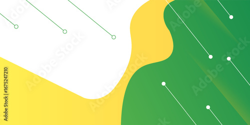 Photos Abstract green yellow banner design web template set