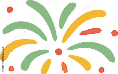 Fireworks and Firecracker Icon Decorative Shapes