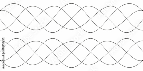Abstract geometric pattern of intersecting wavy lines creating a symmetrical wave design
