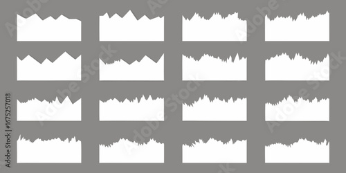 Wallpaper Mural Collection of jagged white torn paper edges on a gray background Torontodigital.ca