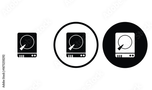 icon harddisk black outline for web site design 
and mobile dark mode apps 
Vector illustration on a white background