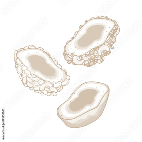 Vector Illustration Logo Line art Delicious Omegi tteok With Red Bean Paste