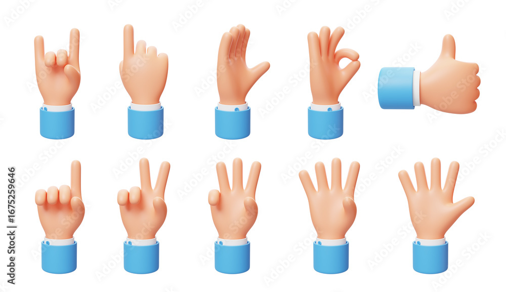 Obraz premium Hands-free 3D gesture-action interactive sign language communication 