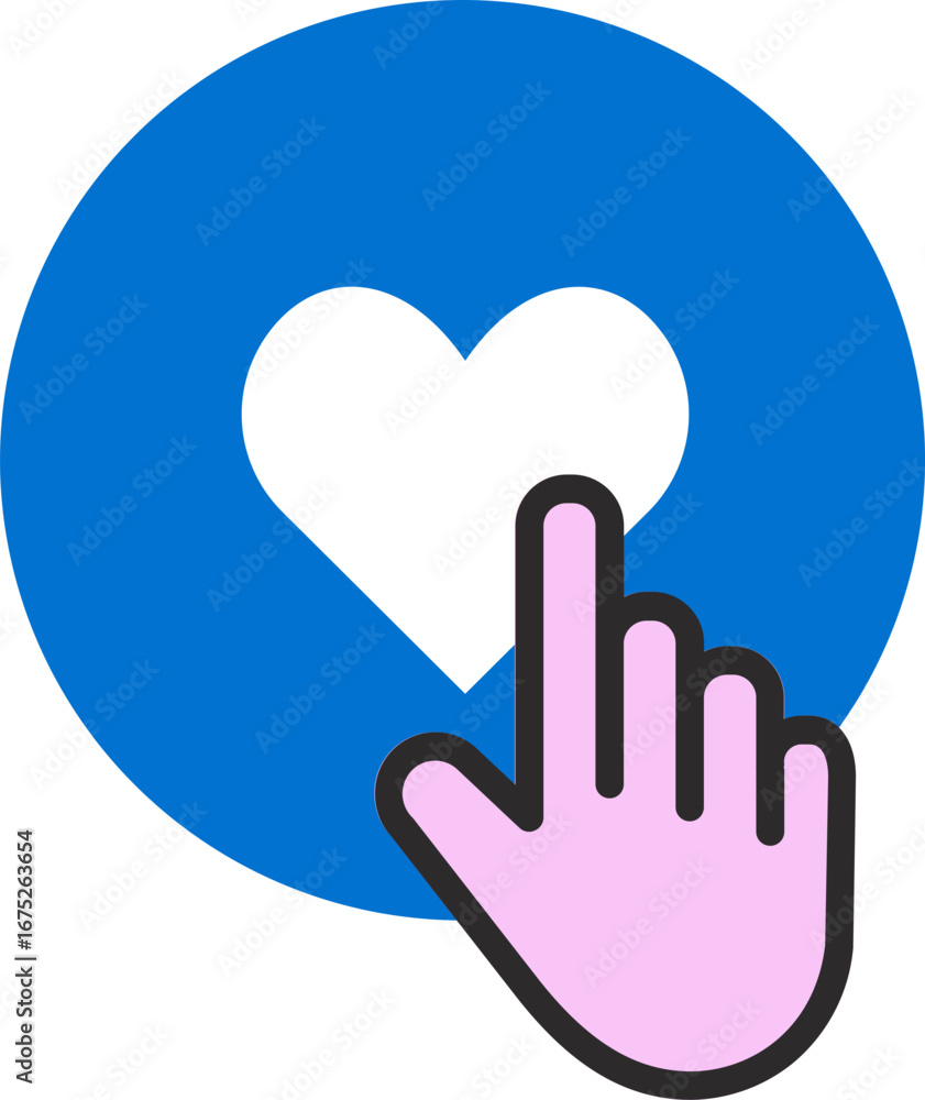 Obraz premium Clicking Like Heart Button