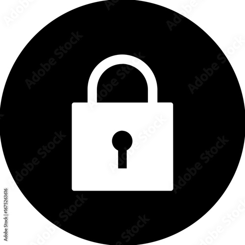 Black Circle Padlock Icon