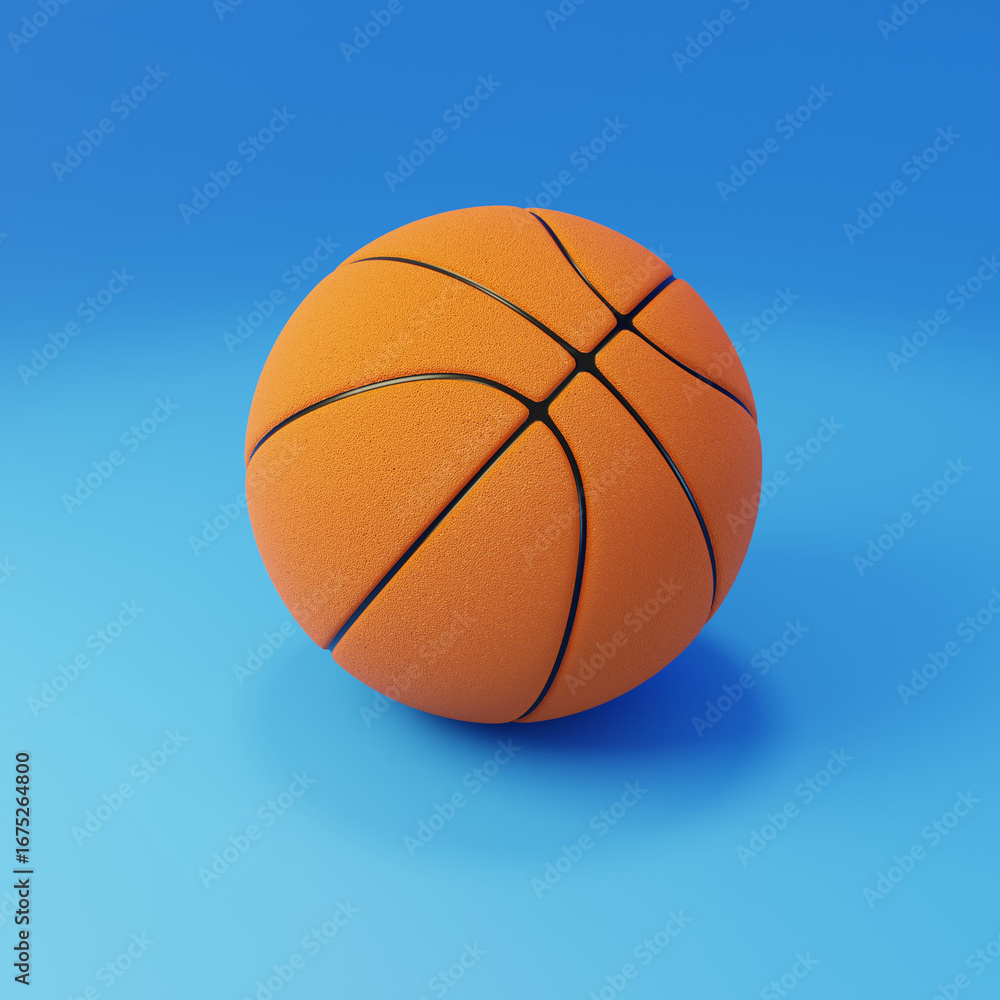 Fototapeta premium Sports fitness equipment Multiplayer team collaboration basketball 3D