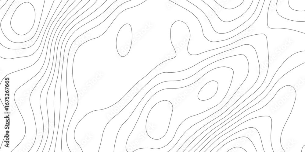 Fototapeta premium Abstract topography background with subtle blank contour map, elegant white wavy paper style relief, minimal geographic vector background design illustration