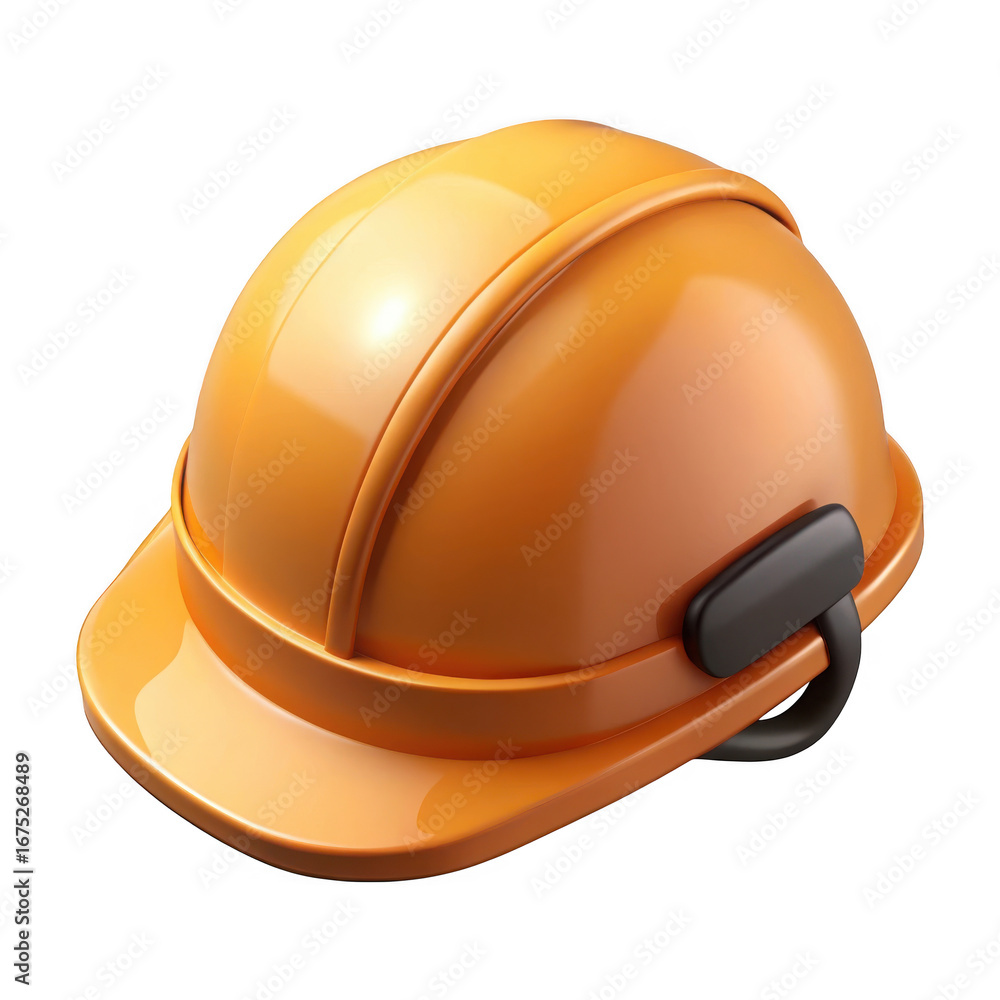 Fototapeta premium 3d orange construction safety hard hat icon