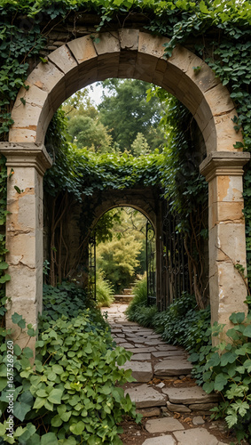stone arch in the garden
