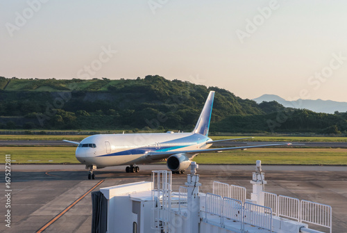 Sunset Glow Over Nagasaki Airport in Summer