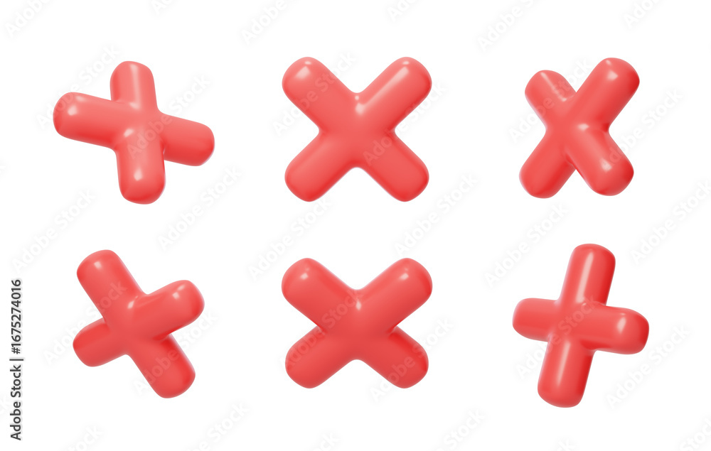 Fototapeta premium No-keying sign symbol addition submultiplication division multiplication 3D 