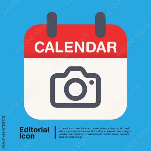 Photography schedule icon representing a media planner for booking photoshoot appointments