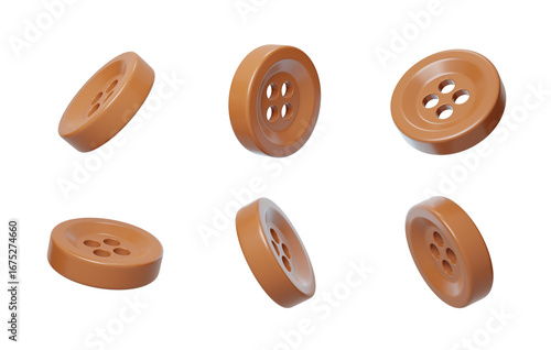 Garment textile accessory sewing accessory button 3D