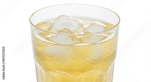 Boisson gazeuse rafraichissante glace brillante lumiere naturelle. AI Generated