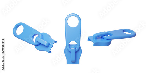 Clothing, accessories, bags, wearing zipper pulls 3D