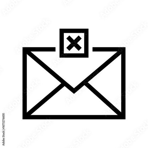 Email Cancel Icon, Send Failed Mail, Envelope Icon - E-mail close envelope