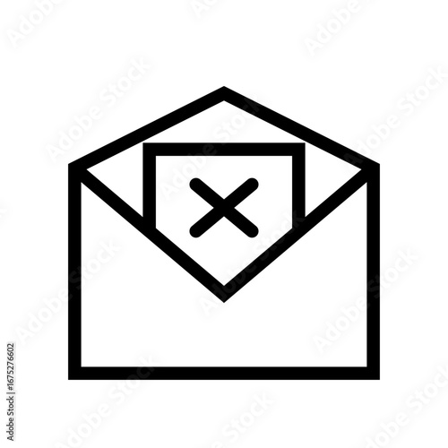 Email Cancel - Envelope Error Icon - E-mail open envelope