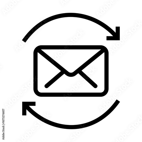 Email Reload Rounded Icon, Envelope Icon - E-mail close envelope