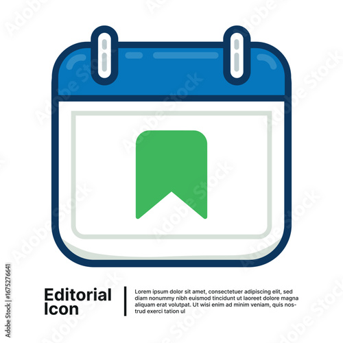 Calendar with Bookmark Reminder Schedule Appointments and Important Dates Icon