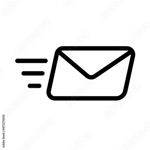 Quick Email Send, Fast Forward Rounded Mail Icon, Envelope Icon - E-mail close envelope
