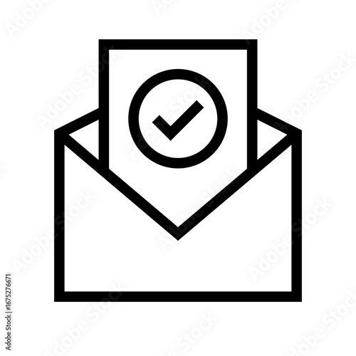 Open Email Successful Verified, Envelope Icon - E-mail open envelope-1