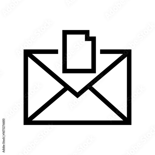 Open Email File Icon, Open Inbox and Open Email File, Envelope Icon - E-mail close envelope