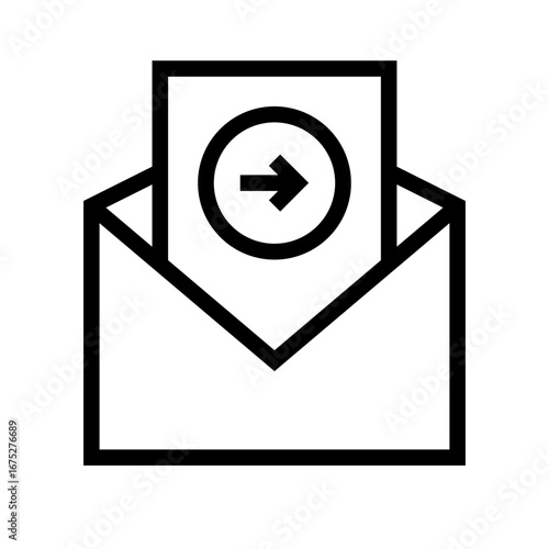 Open Email Forward File Icon, Envelope Icon - E-mail open envelope