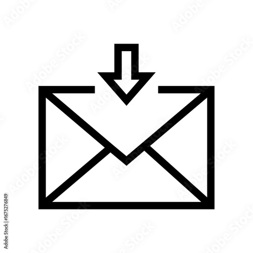 Email Receive Icon, Open Inbox and Receive Mail, Envelope Icon - E-mail close envelope