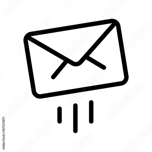 Email Jump Rounded Icon, Envelope Icon - E-mail close envelope