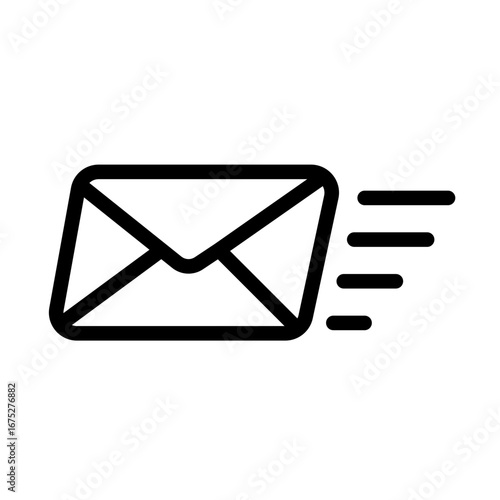 Email Fast Receive Rounded Icon, Envelope Icon - E-mail close envelope